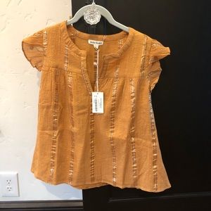 COPY - Roller Rabbit Lurex Etta Top - Tan